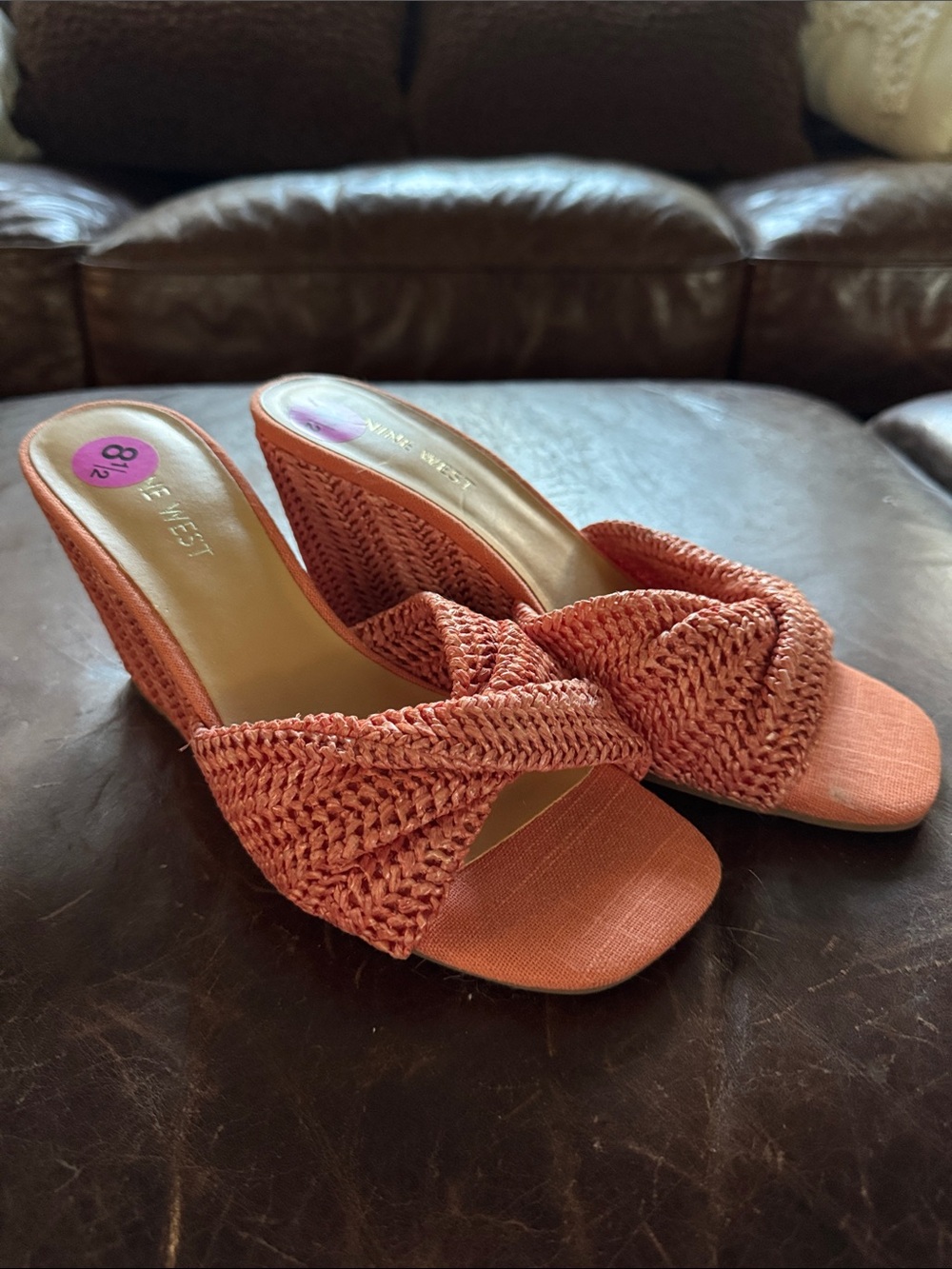 Nine West Coral Woven Knot Slide Mules